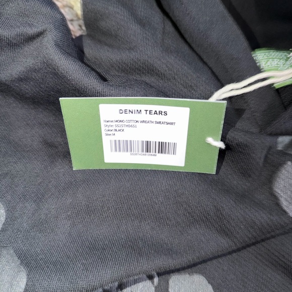 Denim Tears Cotton Wreath Hoodie Black Monochrome NEW SIZE S - Picture 4 of 9